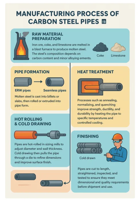  Manufacturing Process of Carbon Steel Pipes