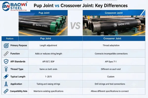 Pup Joint vs Crossover Joint Pup Joint vs Crossover Joint