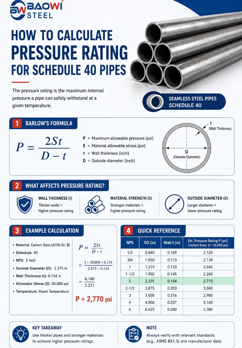Schedule 40 Pipe Pressure Rating Chart 