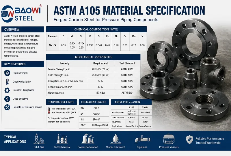 ASTM A105 Material Specification Chart