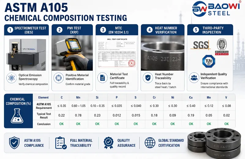 ASTM A105 Chemical Composition Testing Chart