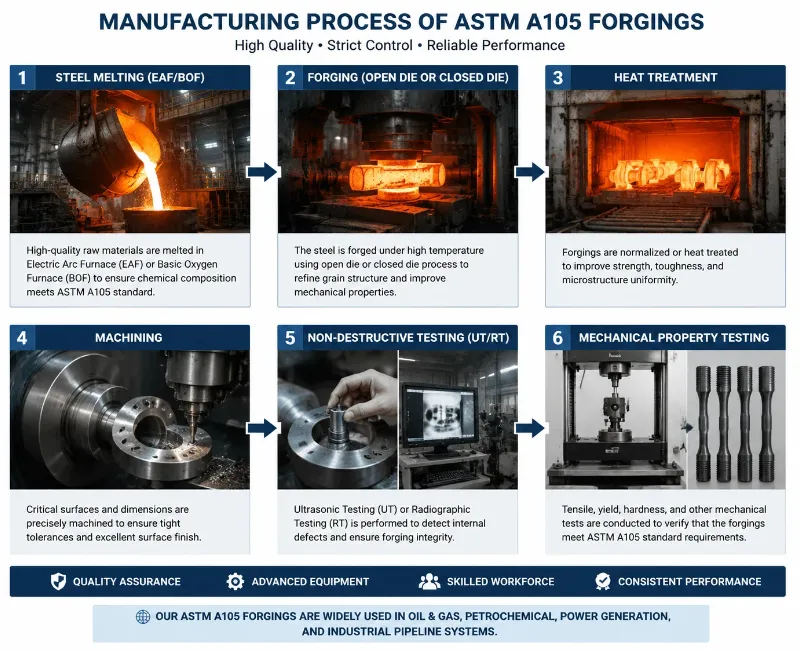 Manufacturing Process of ASTM A105 Forgings