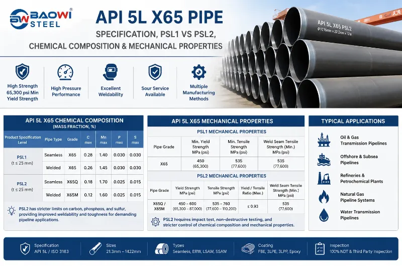 API 5L X65 Pipe Specification