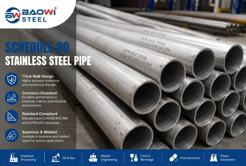 Schedule 80 Stainless Steel Pipe Dimensions